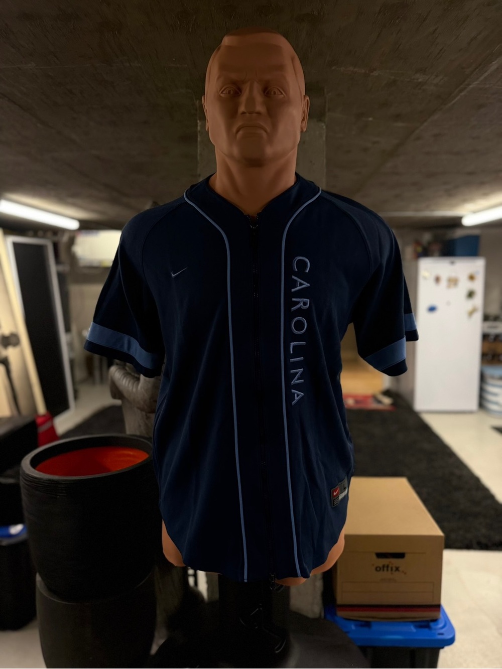 Nike Carolina Navy Baseball Jersey with Light Blue Trim